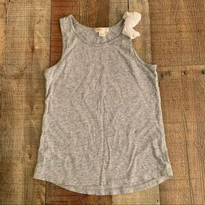 Crewcuts girls gray tank top with white eyelet bow - 6/7